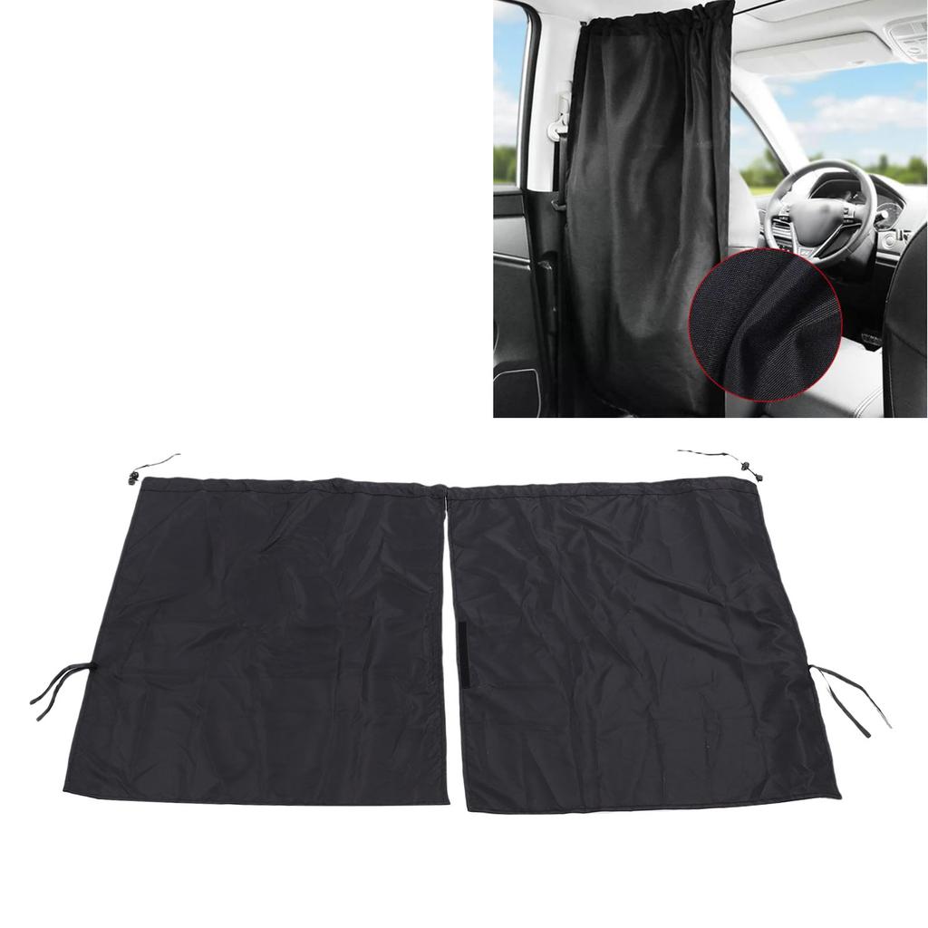 Car Privacy Curtains Removable Auto Window Sunshade Curtain with Cord for Sleeping Traveling