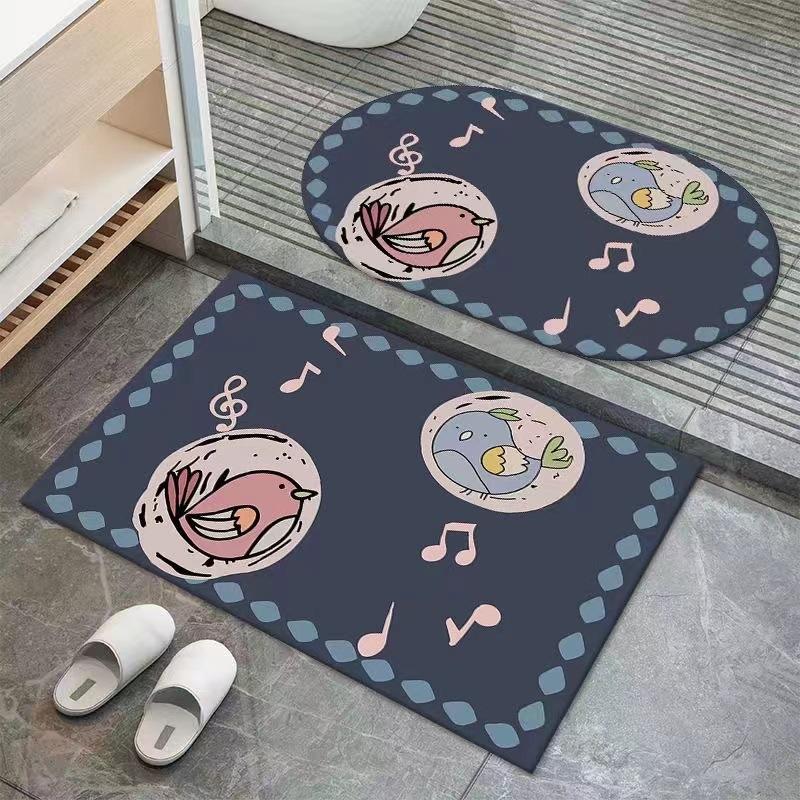 

Нескользящий мягкий диатомовый грязепоглощающий быстросохнущий коврик для пола в ванную комнату, коврик для входной двери в спальню, кухню Diatom mud 60 * 90cm oval