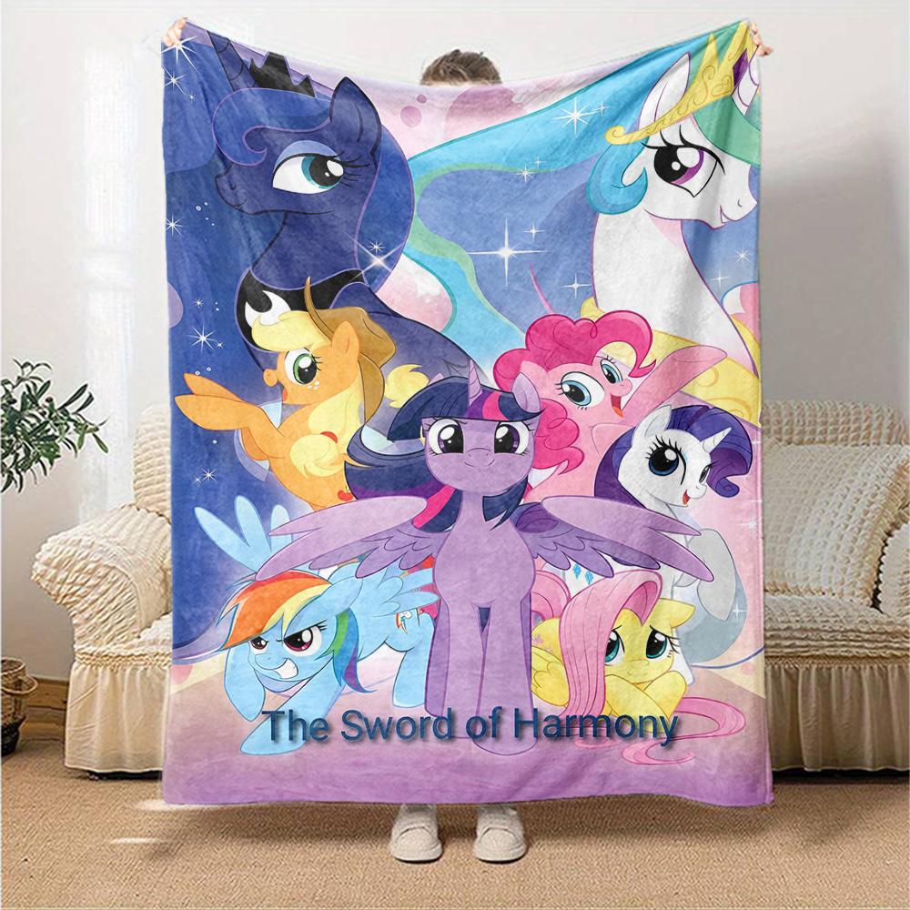 1pc My Little Pony3 Blanket, Gift, for Men and Women, Soft Blanket, Good for Sofa Bed Couch Travel, Lightweight Flannel Blanket