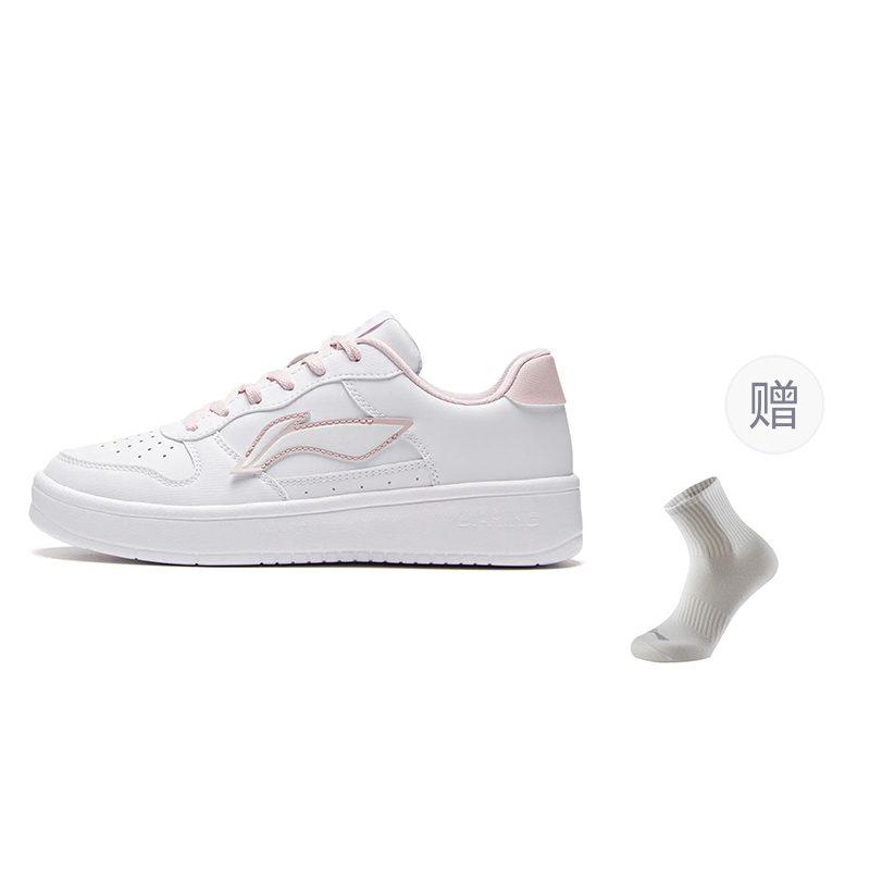 Li Ning Pontoons Low Top Skateboard Shoes Women's White Pink AGCS420-5