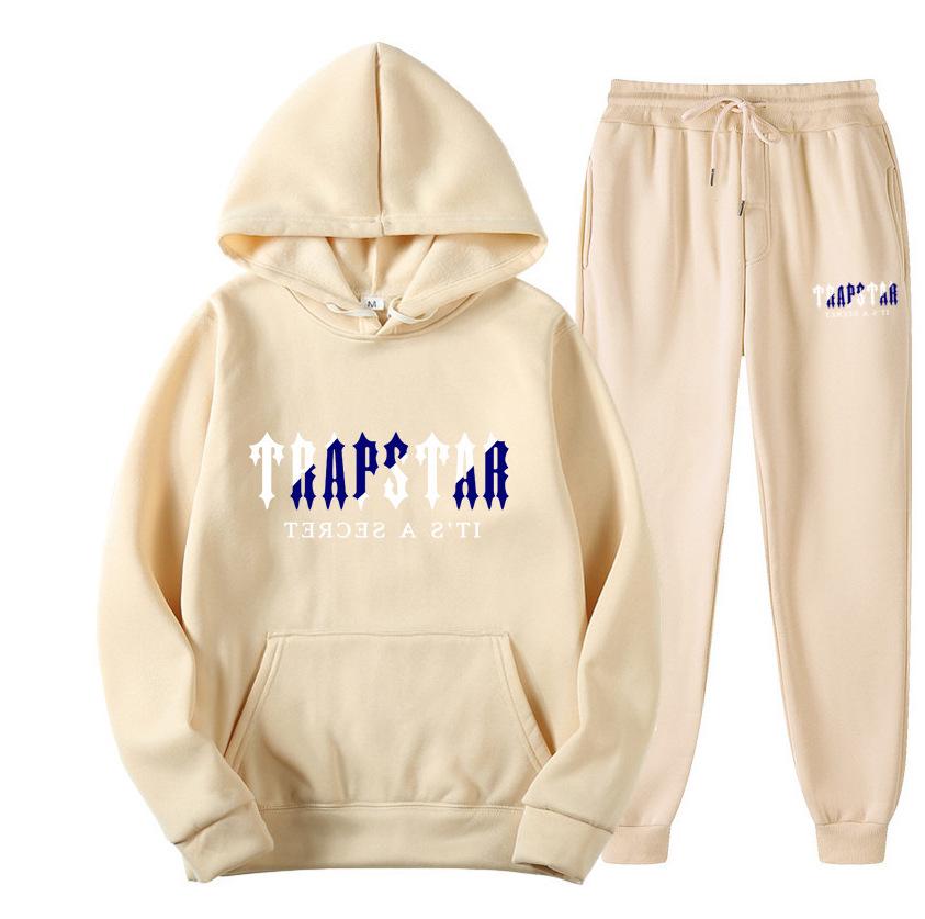 2023 TRAPSTAR Trendy Letter Hoodie Sweatshirt Sports Set for Men & Women - Casual, Loose Fit.