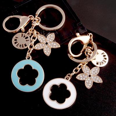 Korean Style Clover Flower Keychain & Bag Charm for Women