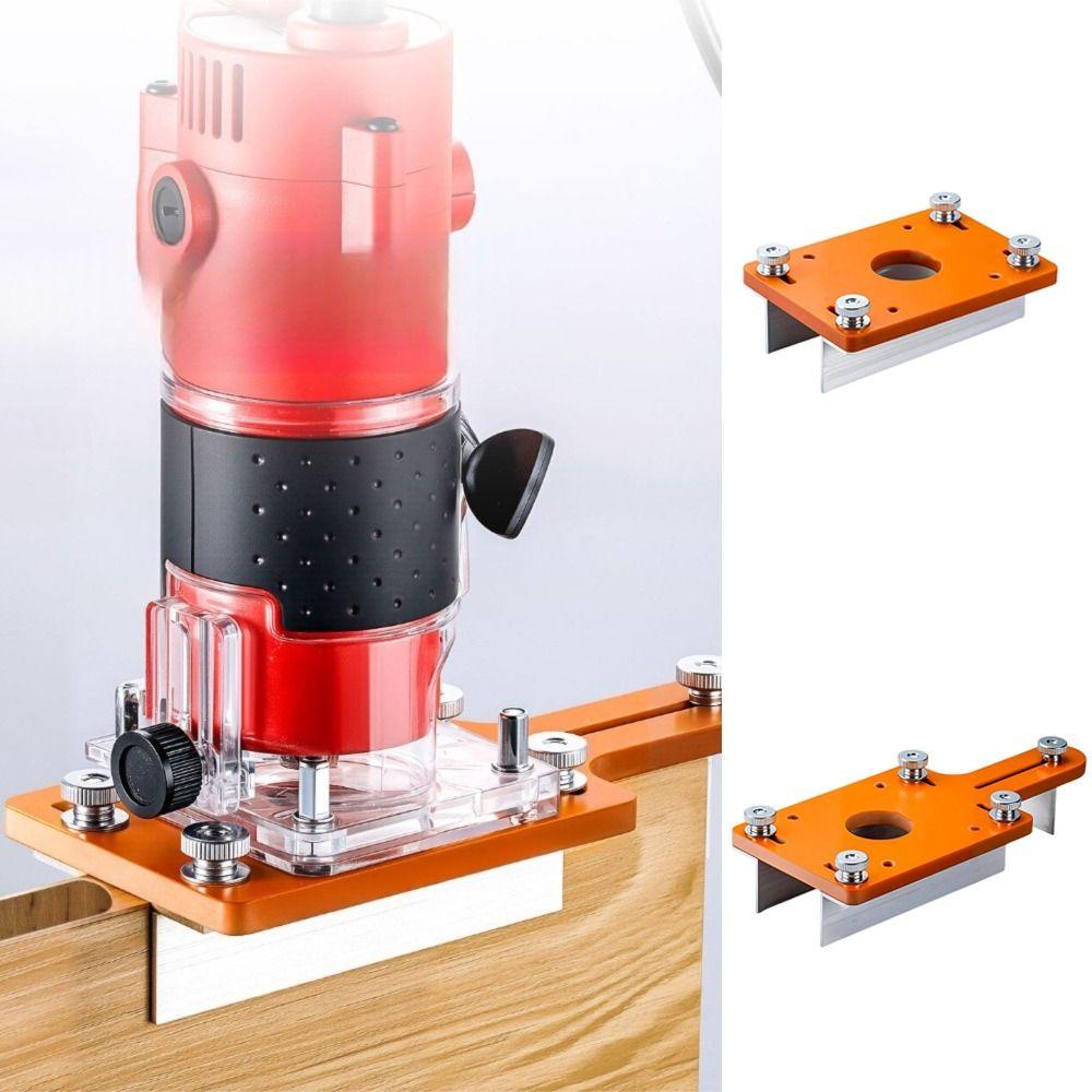 

Sturdy Wood Router Table Insert Plate Flip Board Trimming Machine for Wardrobe Furniture Splicing 9.2x12.6cm(Without limiter)