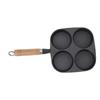 Egg Pan 4 Cup Egg Frying Pan with Wooden Handle for Breakfast Pancakes Omelettes