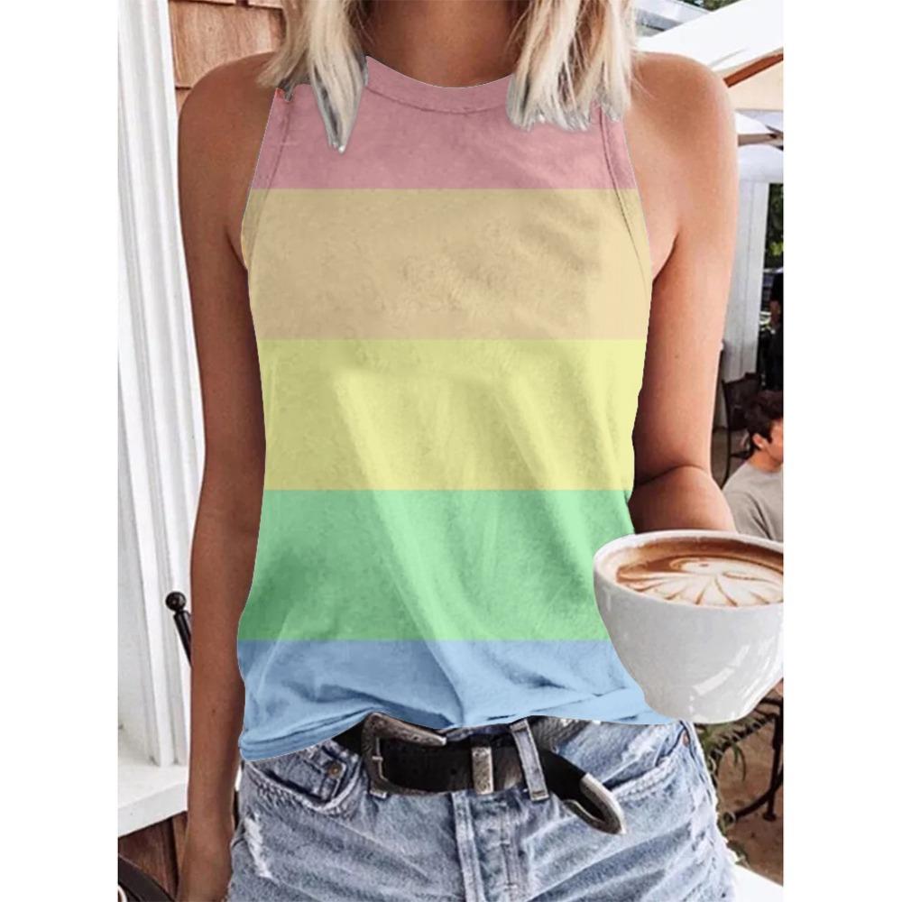 Fashionable geometric rainbow 3D printed vest