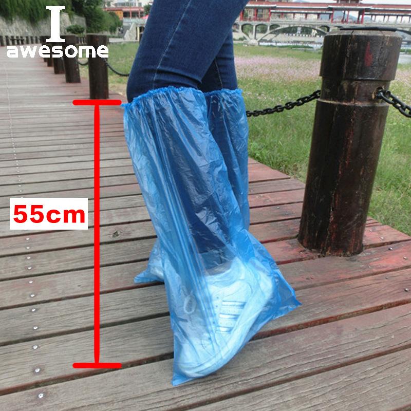 Hohe rutschfeste Stiefel für Damen und Herren Großhandel 5 Paar Wasserdichte dicke Kunststoff-Einweg-Regen-Polypropylen-Überschuhe