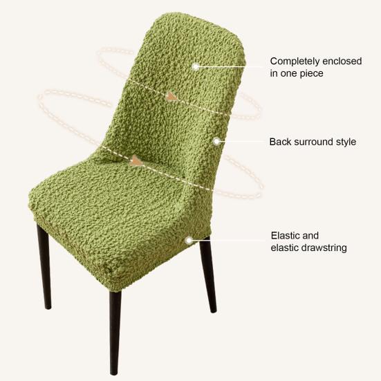 Stretch Chair Cover for Dining Room Jacquard Parson Chair Slipcover Washable Seat Protector for Home Hotel Banquet