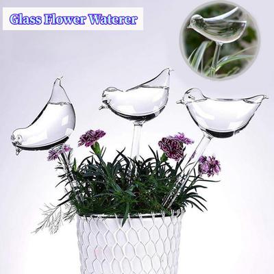 1/2Pcs Plant Waterer Self Watering Glass Globes, Bird Shape Hand Blown Clear Aqua Bulbs For Home Garden Flower Plants