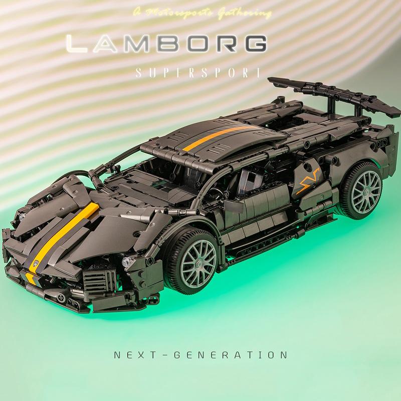 Technical Lamborghinied Bat Sports Car Building Blocks Carbon Fibre Assemble Model Vehicle Bricks Kids Toys Christmas Gifts