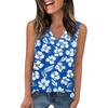 V Neck Tank Top Women Print Tank Tee Casual Loose Fit Sleeveless Shirt