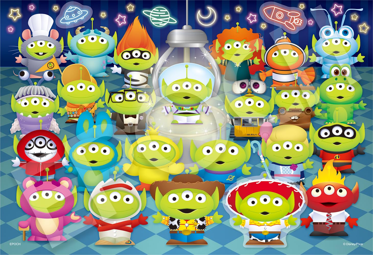 

EPOCH Пазл из 300 деталей Пазл Диснея Украшение Коллаж Костюм Инопланетяне х 38 со шпателем и декоративными наклейками (26 см) Клей 73-407s,