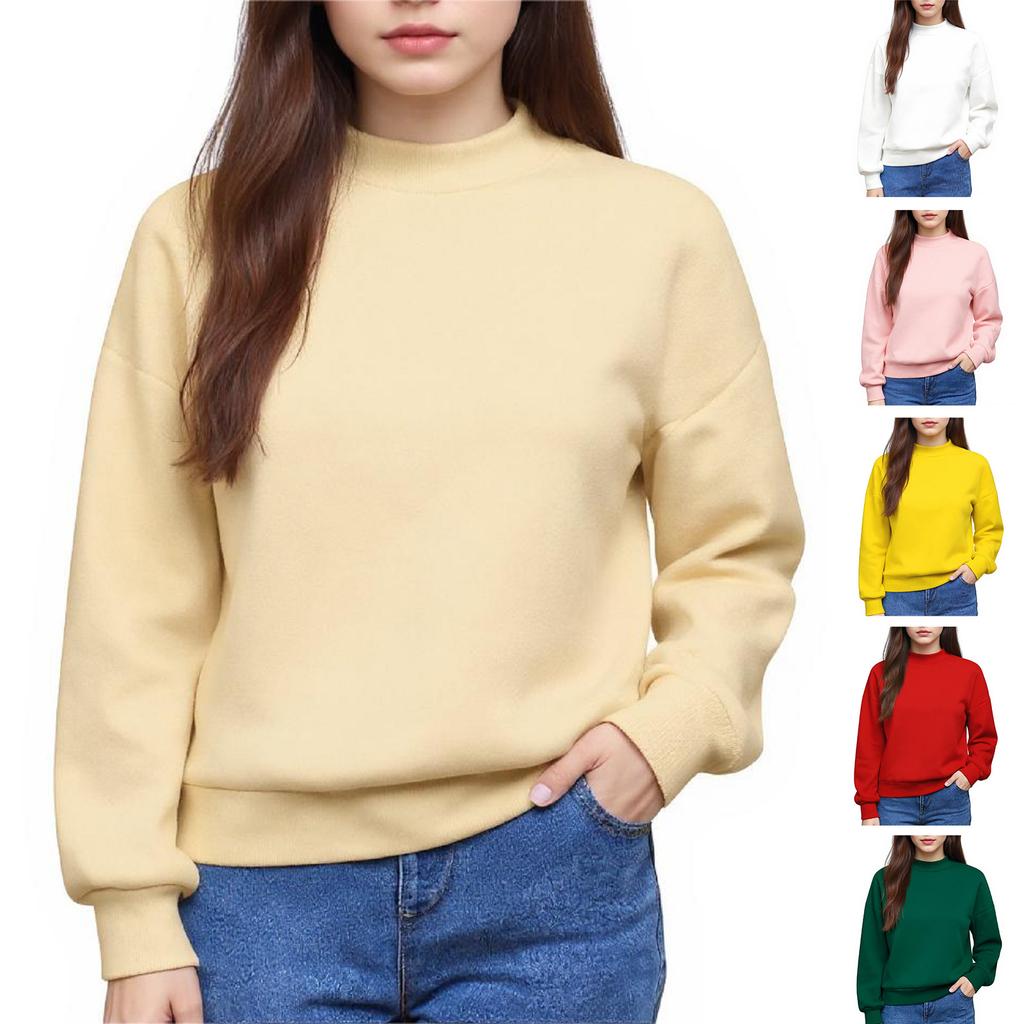Teen Girls Solid Color Tops Cute Fashion Youth Long Sleeve Oversized Sweatshirts Teen Tops Winter Preppy Style Clothing