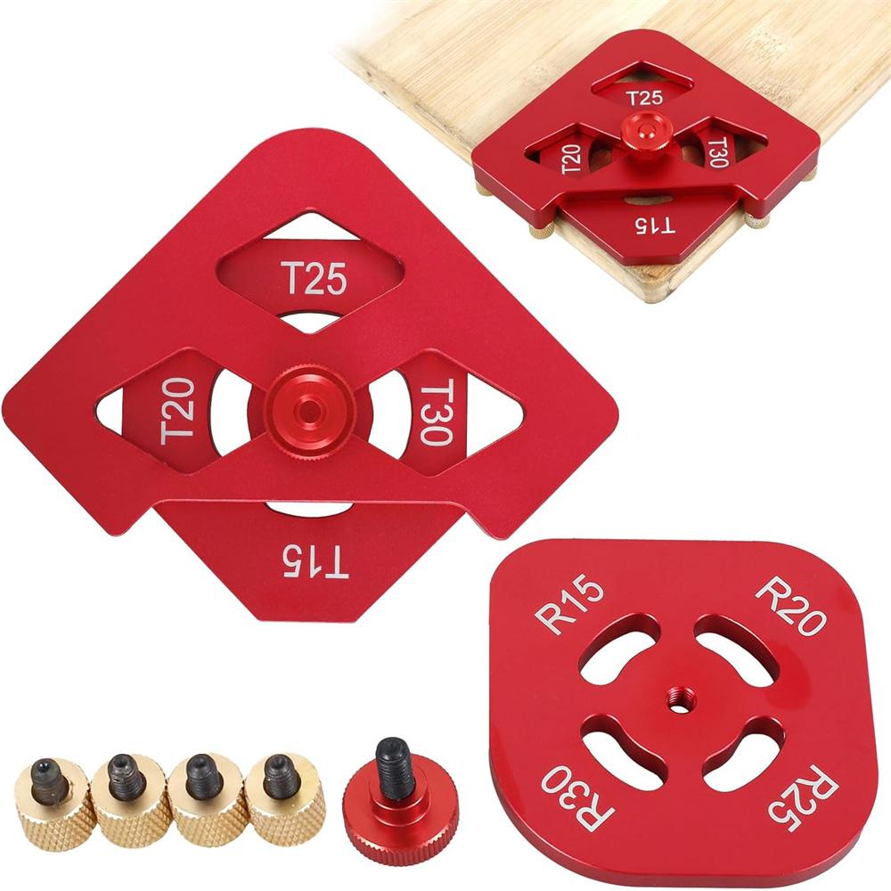 Woodworking Round Corner Chamfer Template Arc / T Corner Gauge Trimming Machine Wood Edge Jig Locator Fillet Arc Tool Kit