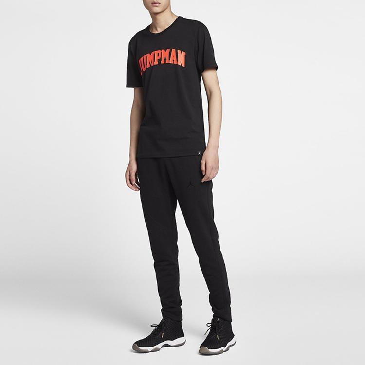 Jordan Alphabet Print Round Neck Casual Short Sleeve T-Shirt Men Tops Black 916055-010