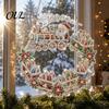 Acrylic Hanging Gift Christmas Faux Diamond Art Suncatcher, 2D Flat Window Ornament, Festive Pendant Beaded Pattern Holiday Decoration for Home, Tree