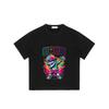 Black T Shirt with Colorful Cartoon Character and Bruh Text Graphic for Casual Wear