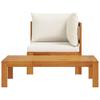 2 Piece Garden Sofa Set with Cushions Solid Acacia Wood