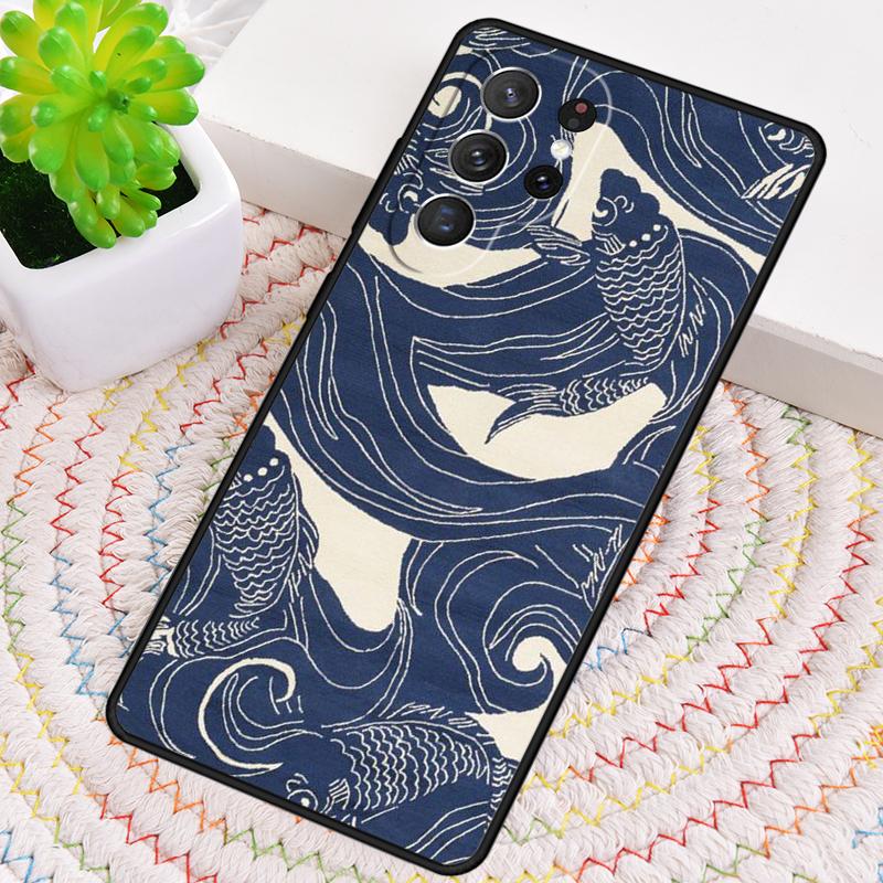 

Japanese Tattoo Fish Silicone Phone Case For Samsung Galaxy note 10 pro S26 S25 S24 S23 S22 S21 Plus S25Ultra Capa Cover Galaxy S20+ 5G