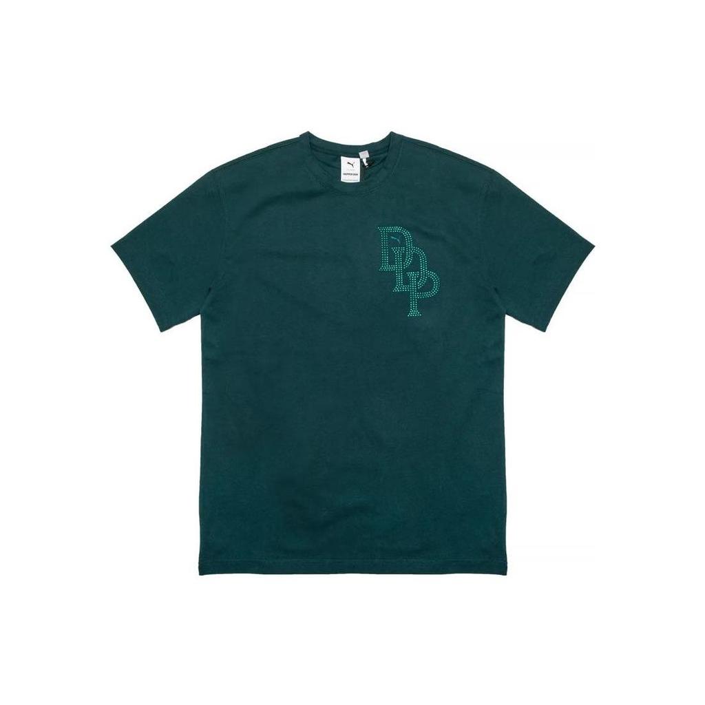 Puma X Dapper Dan Logo Letter Print Crew Neck Short Sleeve T-Shirt Men Tops Green 537350-93