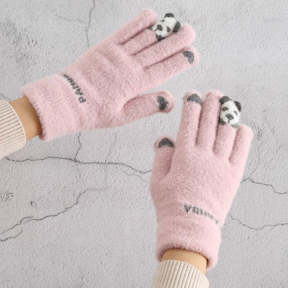 Cold-proof Knitted Gloves Thickened Cycling Gloves Cute Winter Gloves