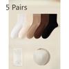 5 Pairs of Female Summer Cotton All Match Pure Color Loose Mouth Anti Bacterial Anti Odor Cotton Socks