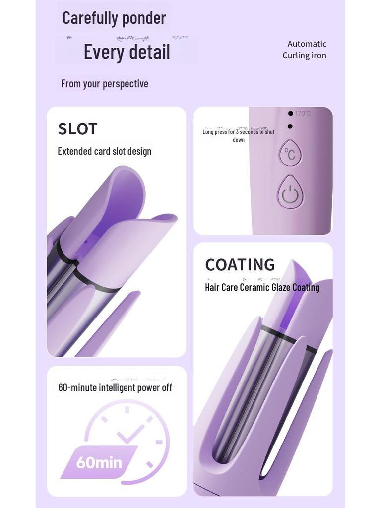 32mm Automatic Negative Ion Curling Iron - Damage-Free, Water Ripple & Big Wave Styling Tool for Women