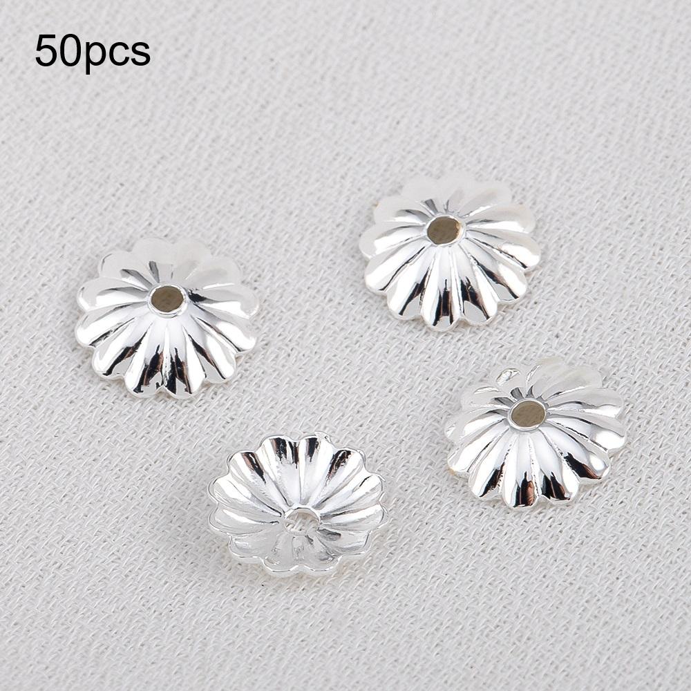 10/15/20/50/100pcs 18K Gold Plated Wave Flower Bead Caps Bracelet Necklace Crafts Round Bead Cap DIY Jewelry Making Accessories