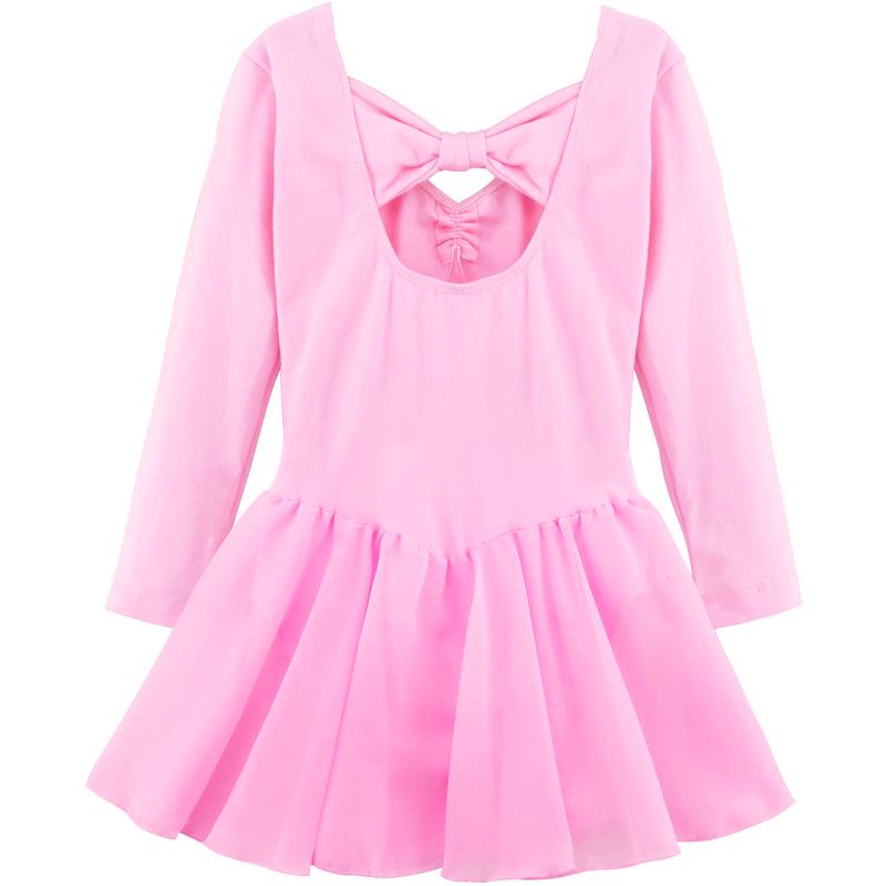 Szyfonowe stroje do tańca dla dzieci: Jednoczęściowa spódniczka do baletu i gimnastyki z body wyszczuplającym