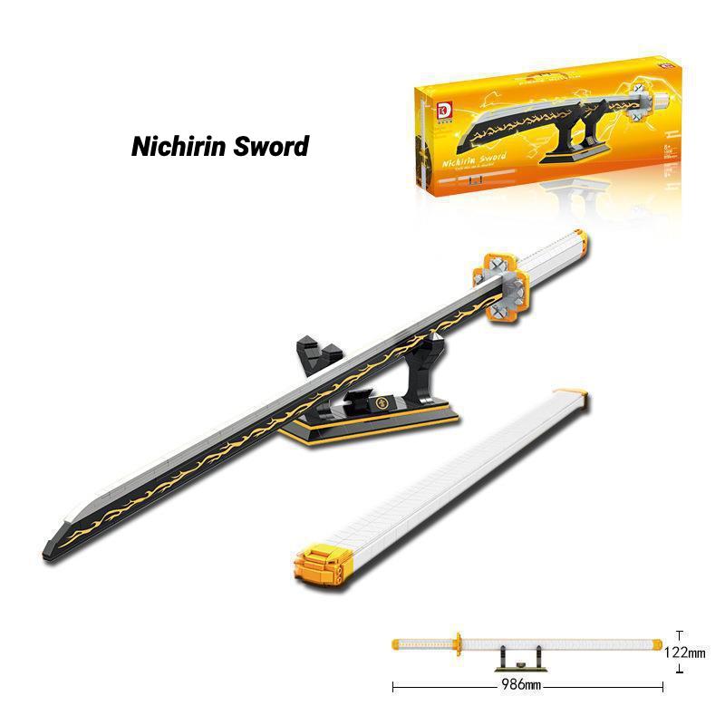 Samurai Sword Building Blocks Ninja Blade Katana Japanese Anime Butterfly Nichirin Knife Bricks Children Toys for Adult