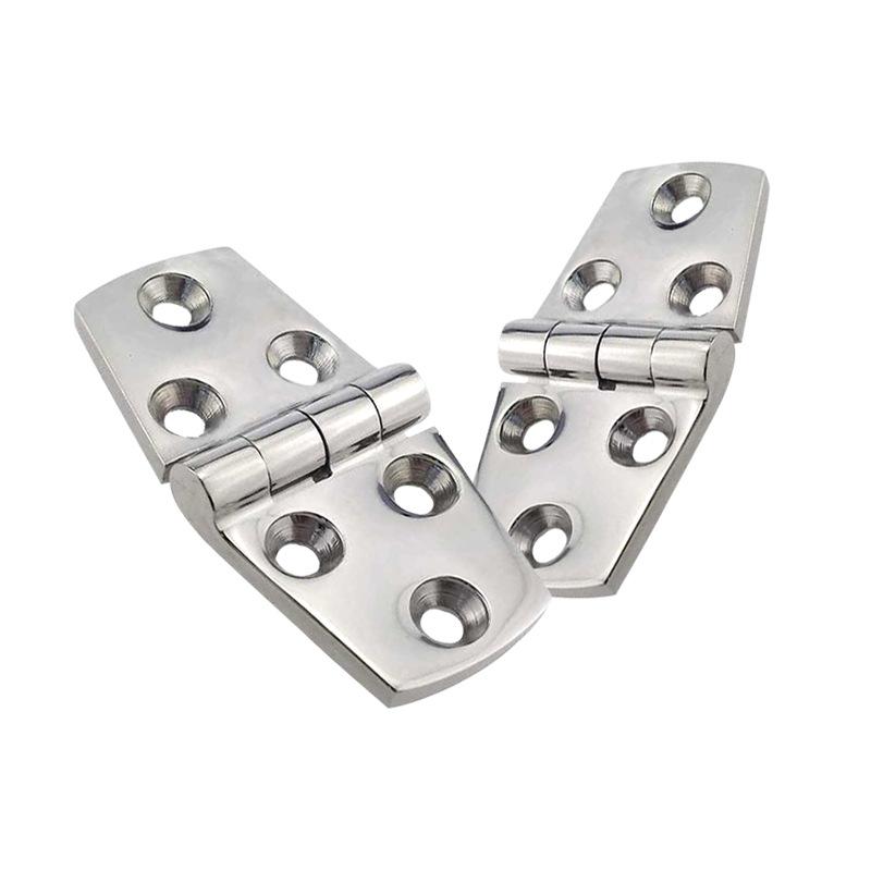 316 Stainless Steel Symmetrical Folding Door Hatch Hinge, Six-Hole, 38x76mm, Marine Hardware Accessory