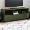 VidaXL TV Cabinet, Television Stand with Drawers and Shelves, TV Stand with Living Room Storage, Olive Green 846696