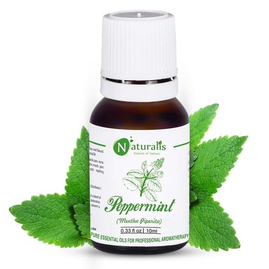 Naturalis Essence Of Nature Peppermint Essential Oil Undiluted Pure And Natural Therapeutic Grade For Steaming, Hair, Skin, Face & Diffuser - 10Ml 10ML