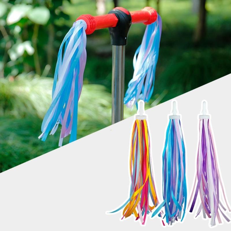 Bike Handlebar Streamers Lightweight Colorful Bike Tassels Ribbon Bicycles Ornaments Scooter Streamers for Girls Boys