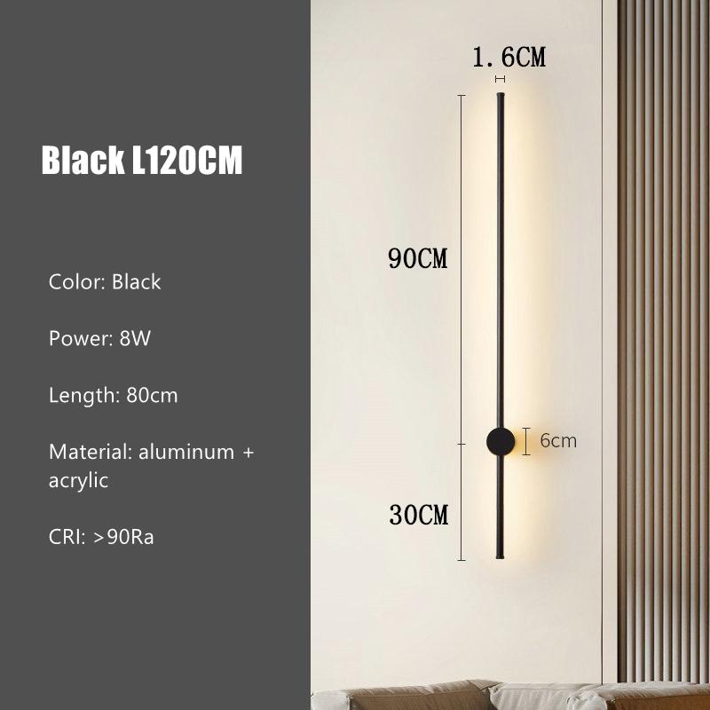 Modern Long Strip LED Wall Lamp Rotatable Living Room Bedroom Simple Linear Light Sofa Background Decor Sconce Lighting Fixture