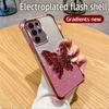 Capa de Celular Glitter À Prova de Choque Borboleta 3D Suporte Para Samsung S25 S24 S23 S22 S21 S20 FE Note 20 Ultra Plus Capa Banhada