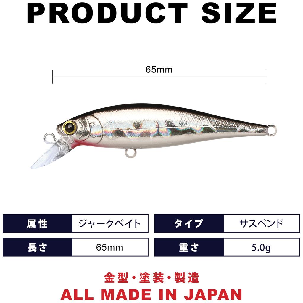 Lucky Craft BeFreeze 65SP Suspending Fishing Lure Minnow for Bass Baitfish (0596 Silver)