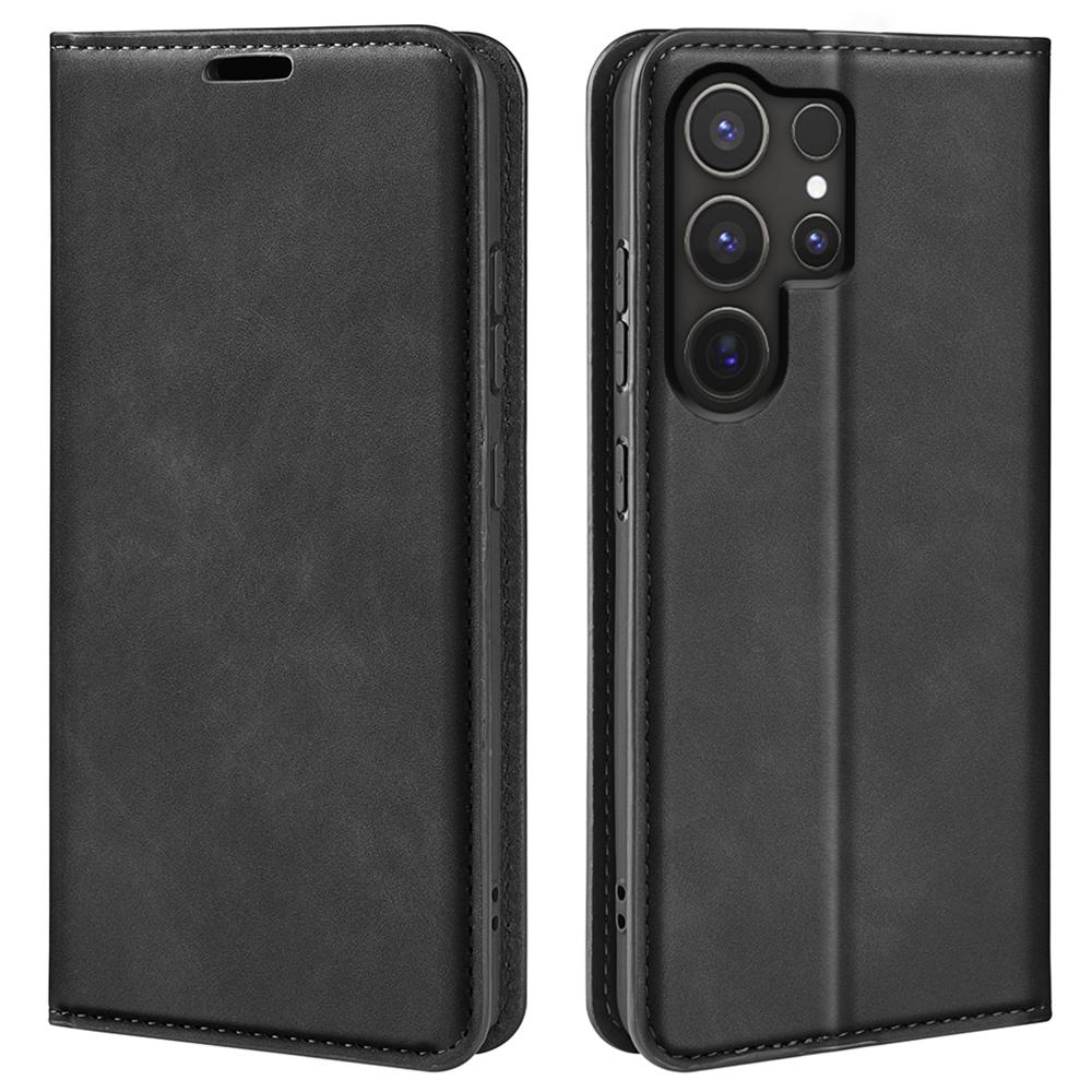 

Для Samsung Galaxy S25 Ultra Чехол Кожаный кошелек с тактильным покрытием Чехол для телефона B