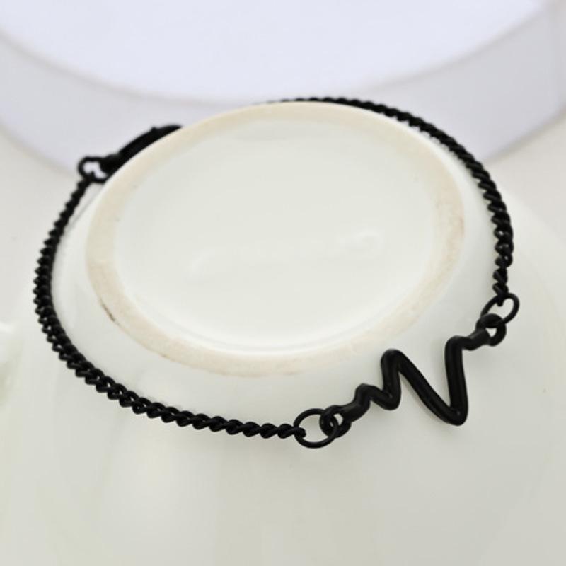 Customizable Electrocardiogram Lightning Heartbeat Bracelet for Couples
