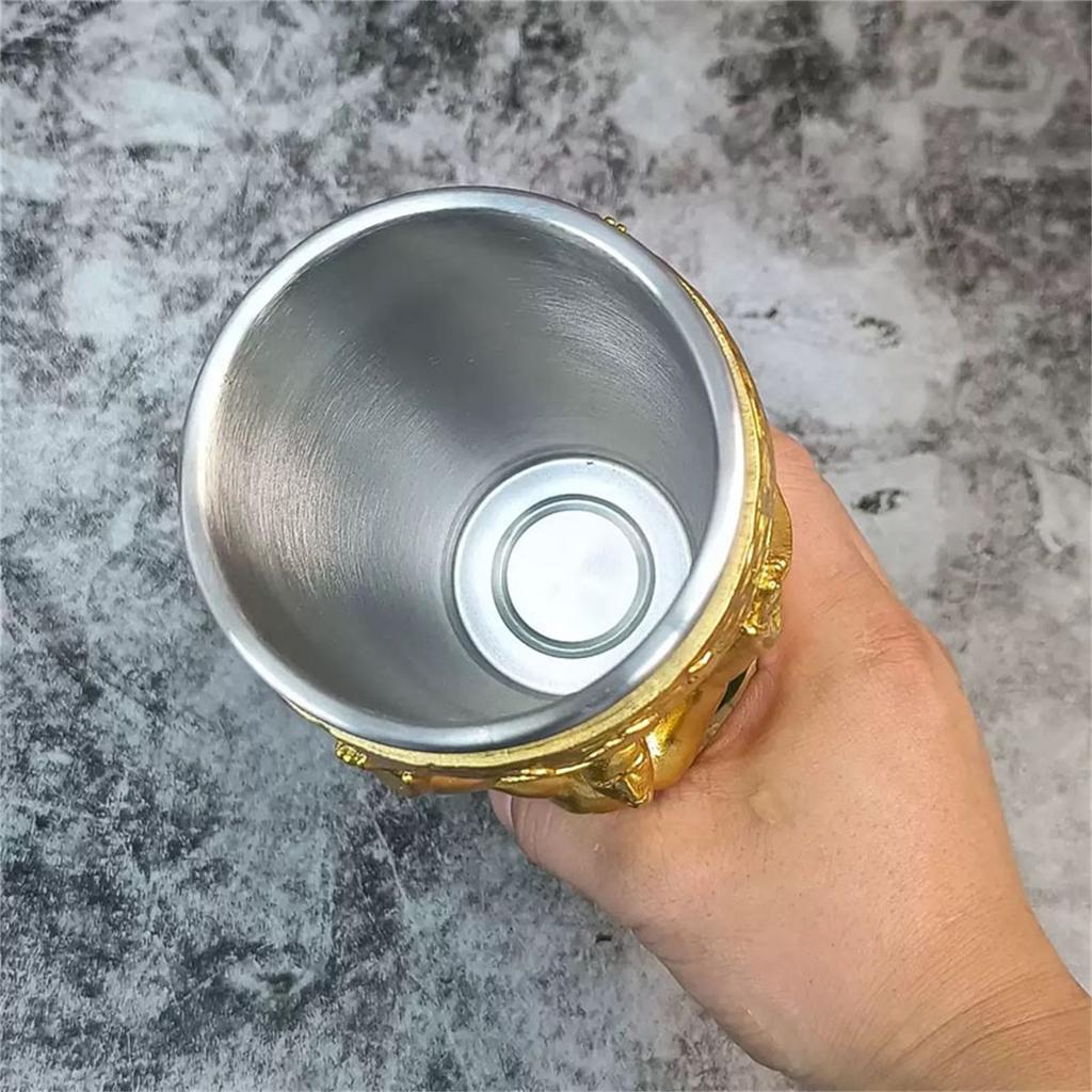 Creative Stainless Steel Large Capacity Beer Mug 450ml Unique Trophy Shape Design Durable Drinking Cup Suitable for Various Beverages