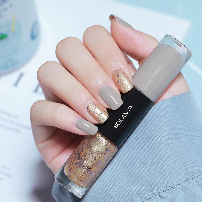 2-in-1-Nagellack mit zwei Enden, auf Ölbasis, schnelltrocknend, keine UV-Lampe erforderlich, lang anhaltender, splitterfester Nagellack