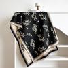 Winter  Luxury Two-Sided Imitation Cashmere Scarf Women Floral Print Outdoor Warm Thick Shawl Soft Muffler Neckerchief
