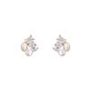 Square Shape Light Luxury Earrings Zircon Pearl High-End Earrings  Women Jewelry