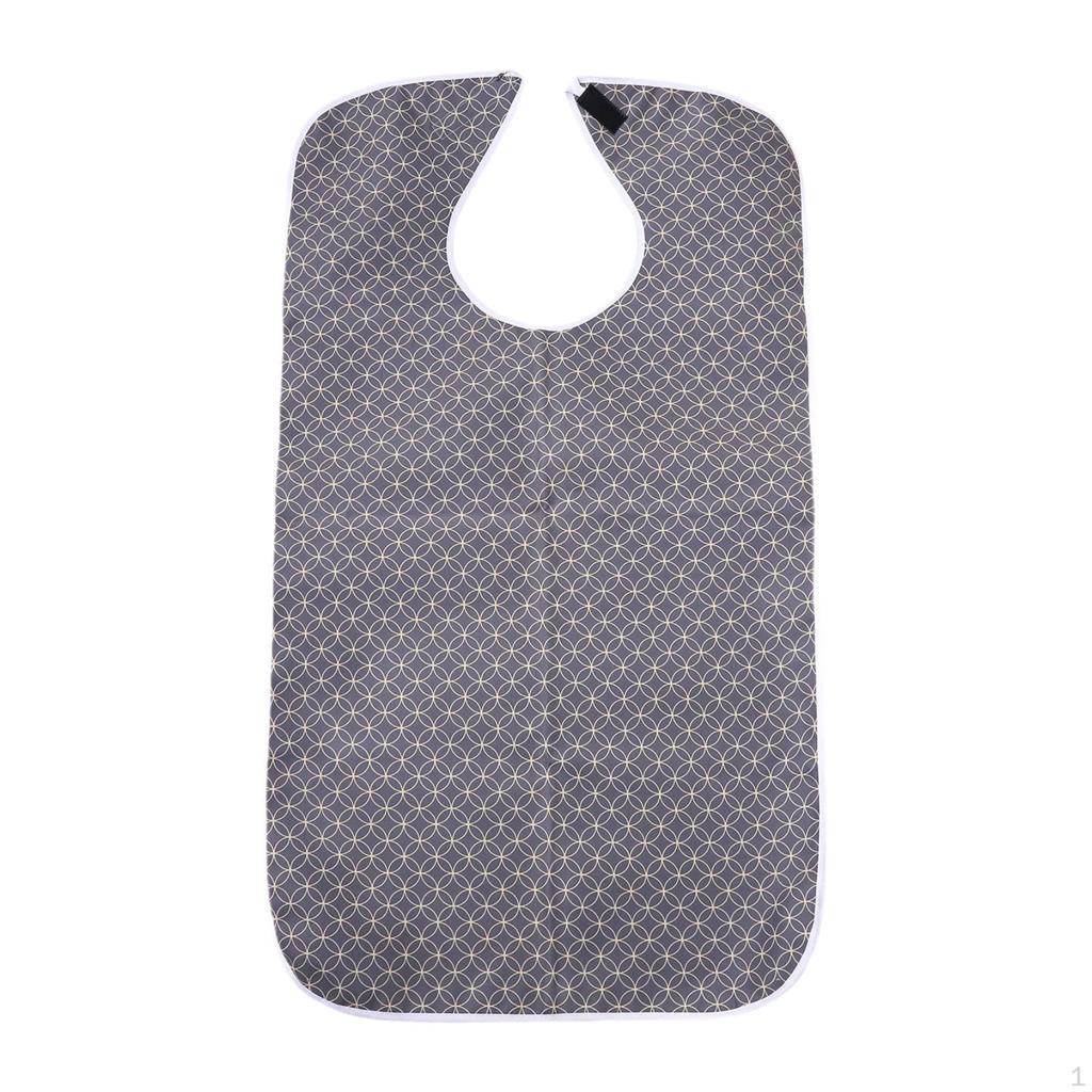 Adult Bib Eating Cloth Adjustable Neck Large Portable Machine Washable Reusable Clothing Protector