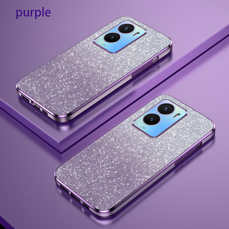 For VIVO Y35 2022 Luxury Electroplated Glitter Phone Case For Vivo Y35 2022 Case Shockproof Clear Soft TPU Back Protective Cover
