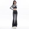 Women's High Waist Flare Jeans Slim Fit Bootcut Denim Pants Vintage Washed Streetwear Trousers