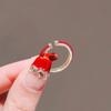 New Chinese style red rope open ring light luxury national tide temperament index finger ring fashion trend simple niche jewelry