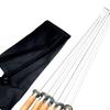 6 Pieces Stainless Steel Flat Skewers Grilling Tools Reusable Barbecue for Outdoor Grilled