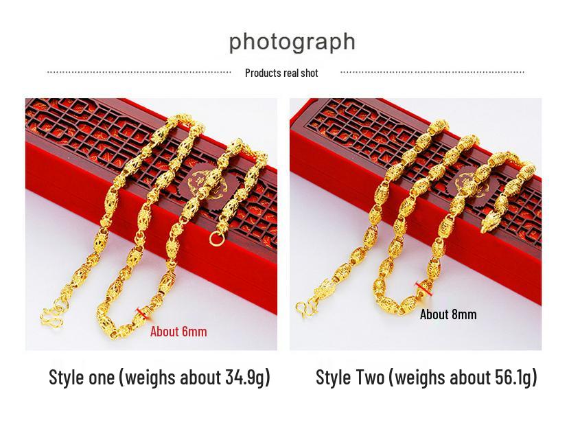 Men's 24K Gold-Plated Hollow Dragon Head Necklace