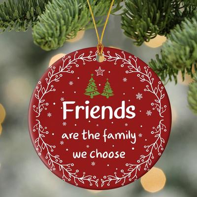 1 ks vánoční a přátelská vánoční ozdoba na stromek 2D akrylová plochá dekorace na auto přívěsek