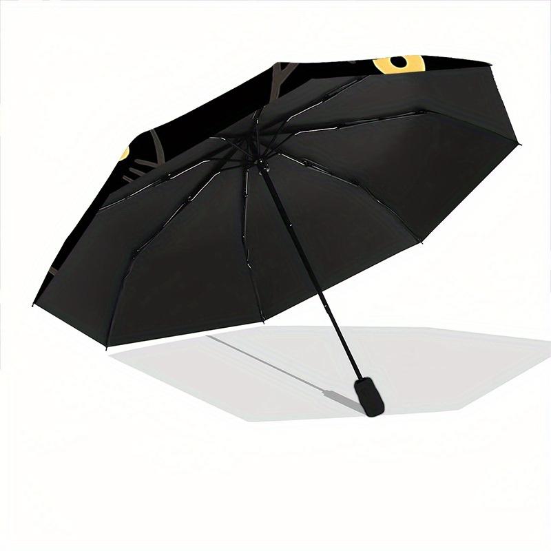 1pc Black Cats Pattern Auto Open/Close Cute Cute Umbrella with One Touch Button,, Windproof Design   Lightweight Portable Umbrella for Women & Men6076